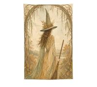 H3B8U2Y5 Willow Witch Art Nouveau Tapiz de Pared, Fondo Decorativo