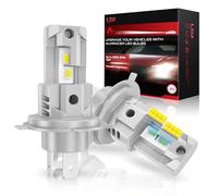 H4/9003/HB2 LED Homologadas, H4/9003/HB2 LED 20000LM 80W 6500K luz blanca fuerte, kit de conversión Halógena, bombilla de faro para 12 V coche o motocicleta, 2 bombillas