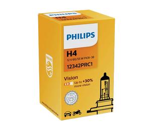 H4 PHILIPS Vision 12V 60 / 55W P43t-38 Lámpara automóvil Faro 12342PRC1 Single