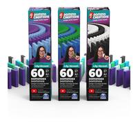 H5 Domino Creations, juego de dominó de 180 piezas de Lily Hevesh, paquete de 3 coloridos paquetes de 60 piezas,