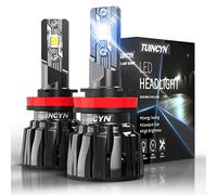 H8 LED Bombillas 16000LM 80W, TUINCYN +400% de Brillo H11 H9 Kit de Conversión de Lámparas de Faros LED 1:1 6000K Bombilla Halógena HID Blanca Fuerte Haz Ajustable de 360 °, IP65, 2 Lámparas