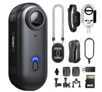 H88 4K Cámaras corporales con audio y vídeo - Cámara de cuerpo 4K impermeable magnética y con clip de 360°, batería de 120 minutos para ciclismo, pasear con animales (4K-64G)