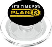 Ha Llegado La Hora del Plan B Bitcoin BTC Blockchain Moneda PopSockets PopGrip para MagSafe
