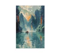 Ha Long Bay - Póster de acuarela para decoración de pared, pinturas para sala de estar, dormitorio, decoración de 60 x 90 cm