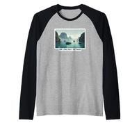 Ha Long Bay Vietnam Obra de Arte de Viaje Camiseta Manga Raglan