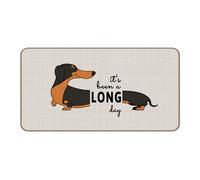 Ha Sido Un Día Largo Perros Salchicha Felpudo Entrada Personalizado Felpudos Antideslizante Alfombra Baño para Interior Exterior Casa 40 X 60Cm