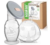 haakaa 150 ML Silicona Extractor de Leche Manual con Tapa de Silicona y Base y 1 Pieza 75ML Recolectoras de Leche Materna Copas, Saludable e Inofensivo