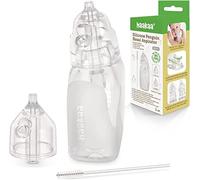 haakaa Aspirador nasal de silicona para bebé, desbloqueador de nariz seguro para bebé, jeringa fácil de apretar para nariz y oído con cepillo, ventosa de mocos para bebé, 0 m+, transparente, pingüino