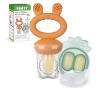 Haakaa Bebé Comedero de Frutas & Combo de mini bandejas, Moldes para Paletas de Leche Materna, Alimentador de Silicona Libre de BPA para la Auto Alimentación Segura del Bebé, 4 Meses+ -Calabaza
