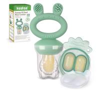 Haakaa Bebé Comedero de Frutas & Combo de mini bandejas, Moldes para Paletas de Leche Materna, Alimentador de Silicona Libre de BPA para la Auto Alimentación Segura del Bebé, 4 Meses+ -Verde guisante