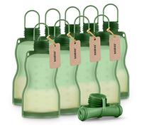 haakaa Bolsa de almacenamiento de leche materna de silicona de 9 onzas, bolsa reutilizable para congelar leche materna para lactancia, almacenamiento de bolsas, accesorios de extractor de leche, autónoma, a prueba de fugas, 10 unidades, verde