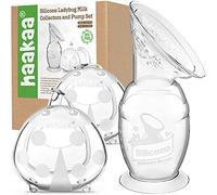 Haakaa Bomba de leche manual de 5 oz/150 ml con base de succión y conchas de pecho Combo