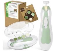 haakaa Cortauñas Eléctrico para Bebés, Kit de Lima para Uñas de Recién Nacidos, Niños Pequeños o Adultos con 10 Almohadillas de Repuesto, Verde