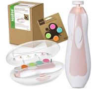 haakaa Cortauñas Eléctrico para Bebés, Kit de Lima para Uñas de Recién Nacidos, Niños Pequeños o Adultos con 10 Almohadillas de Repuesto, Rosa