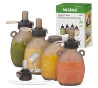haakaa Happii Bear - Bolsa de silicona reutilizable para alimentos para bebés para purés orgánicos caseros, jugos, batidos y yogur, perfecta para niños pequeños y niños (4)