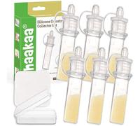 Haakaa Juego de colectores de calostro de silicona con caja de almacenamiento transparente de polipropileno de 4 ml, 6 unidades