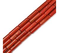 HAAMIIQII 28pcs 4x13 mm columna de cuentas de jaspe rojo natural joyería de cuentas de joya suelta para hacer collar de pulsera de bricolaje