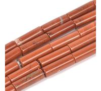 HAAMIIQII 28pcs 4x13 mm columna de cuentas de jaspe rojo natural joyería de cuentas de joya suelta para hacer collar de pulsera de bricolaje