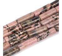 HAAMIIQII 28pcs 4x13 mm natural rhodonite Pearl tube suelto joyería de perlas de piedras preciosas para hacer collar de pulsera bricolaje