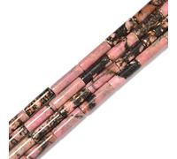 HAAMIIQII 28pcs 4x13 mm natural rhodonite Pearl tube suelto joyería de perlas de piedras preciosas para hacer collar de pulsera bricolaje