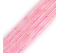 HAAMIIQII 28pcs 4x13 mm rosa natural cuentas de cuarzo tubos cilíndricos perlas de diamante sueltas joyas de perlas de diamante para hacer collar de pulsera de bricolaje