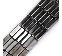 HAAMIIQII 30 cuentas rectangulares de terapéutica de cuentas de gemas sueltas de Hematita negra natural 4x13 mm para la fabricación de joyas