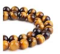 HAAMIIQII 30 ojos de tigre amarillos naturales de 12 mm, perlas de diamante redondas y sueltas, joyas para hacer collar de pulsera de bricolaje