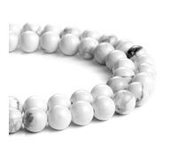 HAAMIIQII 35 cuentas blancas naturales de 10 mm howlite cuentas redondas de piedras preciosas sueltas para joyas para hacer collares de pulsera de bricolaje