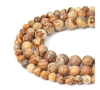HAAMIIQII 35 cuentas de jaspe dibujadas naturalmente de 10 mm joyas de cuentas de piedras preciosas redondas y sueltas para hacer collar de pulsera de bricolaje