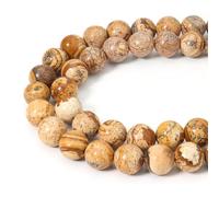 HAAMIIQII 35 cuentas de jaspe dibujadas naturalmente de 10 mm joyas de cuentas de piedras preciosas redondas y sueltas para hacer collar de pulsera de bricolaje