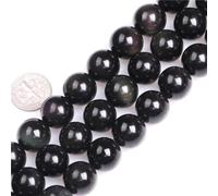 HAAMIIQII 35 perlas de diamante negro natural de 10 mm joyas de perlas de diamante redondas y sueltas para hacer collar de pulsera DIY