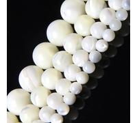 HAAMIIQII 35pcs 10 mm perlas de Concha madre de perlas blancas naturales genuinas joyas de perlas de piedras preciosas redondas y sueltas para hacer collar de pulsera de bricolaje