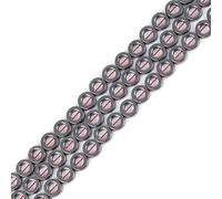 HAAMIIQII 35pcs 12 mm mineral de hierro rojo negro natural cuentas de piedras preciosas sueltas cuentas de de curación redonda joyas de cuentas de para hacer collar de pulsera DIY