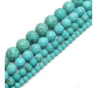 HAAMIIQII 45 cuentas de turquesa azul facetadas redondas sueltas de 8 mm para hacer joyas, pulseras, collares