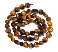 HAAMIIQII 45pcs 5-8 mm cuentas de piedra de ojos de tigre amarillos naturales irregulares hechas de joyas de cuentas de piedra de diamante sueltas con bordes rodantes de estilo libre