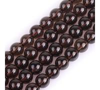 HAAMIIQII 45pcs 8 mm cuentas de cuarzo ahumadas naturales cuentas de cuarzo redondas y sueltas joyas de cuentas de piedras preciosas para hacer collar de pulsera DIY
