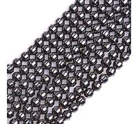 HAAMIIQII 45pcs 8 mm mineral de hierro rojo negro natural suelto cuentas de piedras preciosas esféricas de terapéutica joyas de cuentas de para hacer collar de pulsera de bricolaje