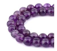 HAAMIIQII 45pcs 8 mm perlas de cristal de cristal de amatista natural cuarzo perlas de diamante redondas y sueltas joyas de perlas de diamante para hacer collar de pulsera de bricolaje