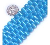 HAAMIIQII 60 cuentas de ojos de gato azul cielo de 6 mm cuentas redondas de piedras preciosas sueltas para joyas para hacer collares de pulsera DIY