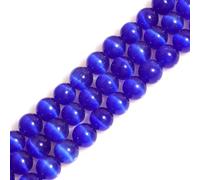 HAAMIIQII 60 cuentas de ojos de gato azul precioso de 6 mm cuentas redondas de piedras preciosas sueltas para joyas para hacer collares de pulsera DIY