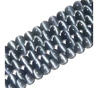 HAAMIIQII 60 cuentas de ojos de gato grises de 6 mm cuentas redondas de piedras preciosas sueltas para joyas para hacer collares de pulsera DIY