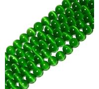 HAAMIIQII 60 cuentas de ojos de gato verde oscuro de 6 mm cuentas redondas de piedras preciosas sueltas para joyas para hacer collares de pulsera DIY