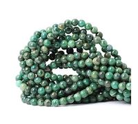 HAAMIIQII 60 cuentas redondas sueltas de jade africano verde natural de 6 mm para hacer joyas, pulseras, collares