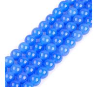 HAAMIIQII 60 perlas de ágata azul natural de 6 mm joyas redondas de perlas de piedras preciosas sueltas para hacer collar de pulsera DIY