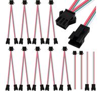 HAAMNING7 10PCS 3 Pin JST SM2.54 Conector Enchufe Divisores de Alambre 1 macho a 2 hembras adaptador paralelo para WS2811 WS2812B LED Strip Lights Ventilador Experimento Diy Cinturón de luz