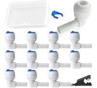 HAAMNING7 12pcs 1/4" conector de codo para tubería de agua 1/4" codo para manguera 90 grados Acoplamiento rápido insertable para tubería de agua, para sistemas de ósmosis inversa