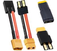 HAAMNING7 2 pare Conector batería RC conector para Traxxas a conector macho hembra XT60 Adaptador para Traxxas a conector macho hembra XT60 Adaptador calibre12, para batería RC LiPo Autos RC