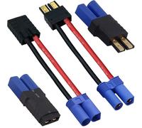 HAAMNING7 2 pares Adaptador conector batería RC conector para Traxxas a conector EC5 macho y hembra compatible con TRX/para Traxxas batería Lipo, para coche RC barco RC luz solar coche equilibrio
