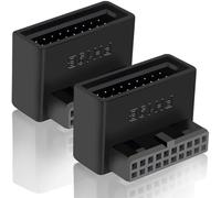 HAAMNING7 2 Piezas Placa base USB 3.0 19/20 Pin Adaptador de 90 Grados, Adaptador de Extensión Enchufe de Giro Tipo L Macho a Hembra, para la placa base del ordenador de sobremesa (Down Angle PH19B)
