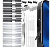 HAAMNING7 20 pegatinas de red antipolvo para teléfono pegatina anti-polvo altavoz teléfono Tapón antipolvo USB tipo C Tapa de puerto carga para iPhone 16/16 Plus/16 Pro/16 Pro Max/15 Pro Max Plus